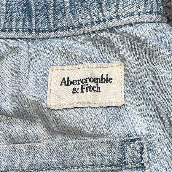 Y2K A&F ABERCROMBIE & FITCH 100% COTTON DENIM DRAWSTRING JOGGERS - EUC - MEDIUM - Picture 5 of 10